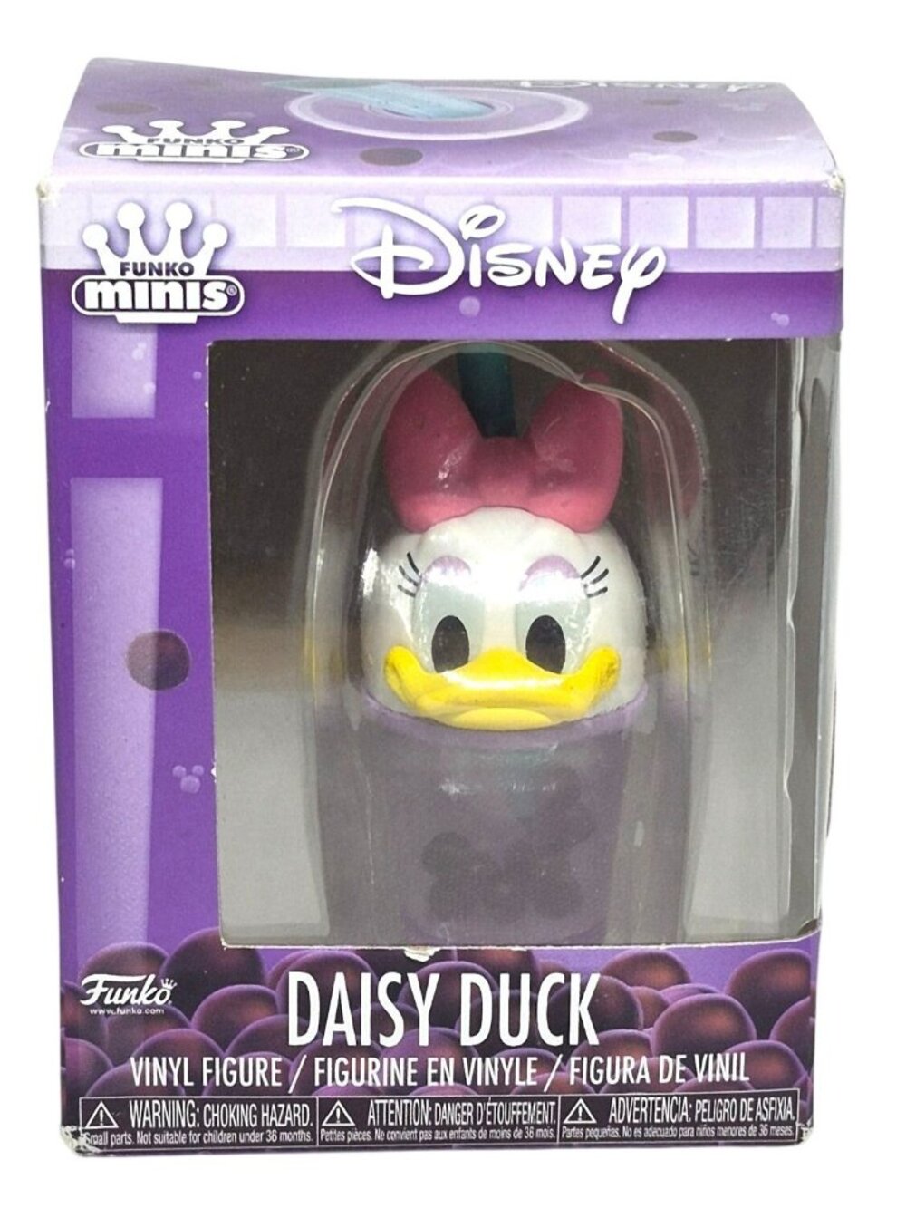 Disney Funko Minis Daisy Duck Vinyl Figure Collectible In Purple Boba Cup Design